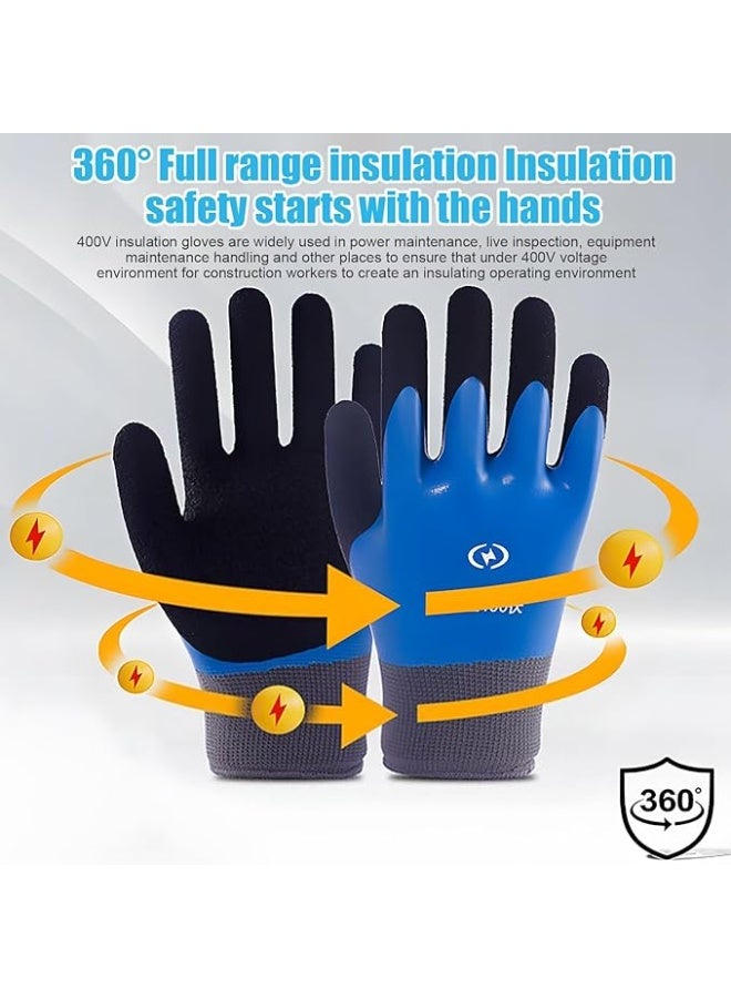 يوڠام قفازات عمل عازلة 1000 فولت، قفازات أمان للجهد العالي مع حماية من الحرارة ومقاومة اللهب، قفازات عازلة مريحة لأعمال الصيانة الكهربائية والاستخدام الصناعي - Image 3