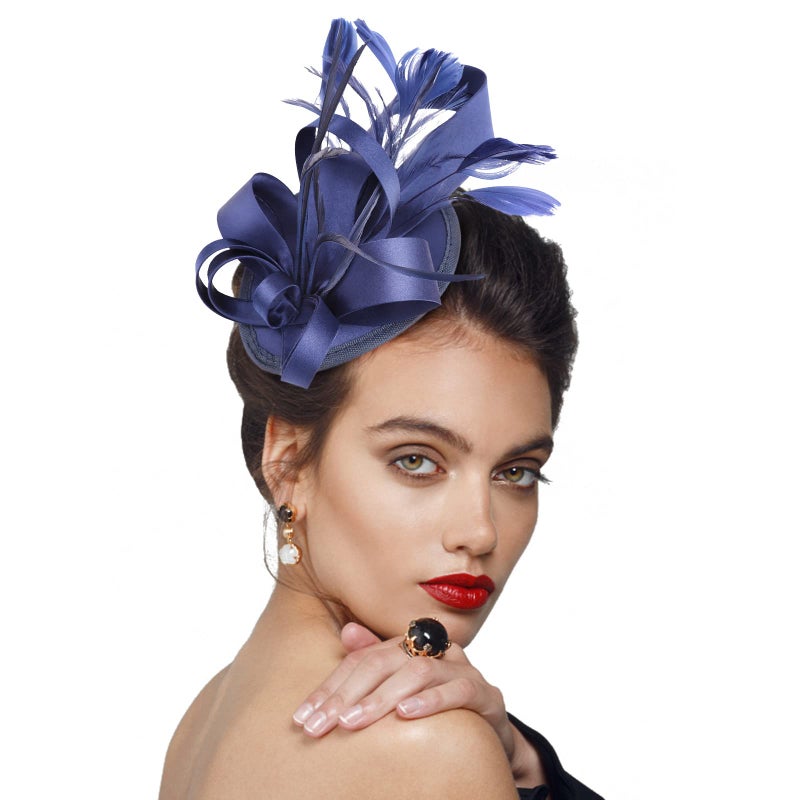 DRESHOW Fascinators Royal Banquet Ribbons Feathers Headwear Cocktail Tea Party Wedding Church Bridal Derby Hat for Women & Girls - Image 2