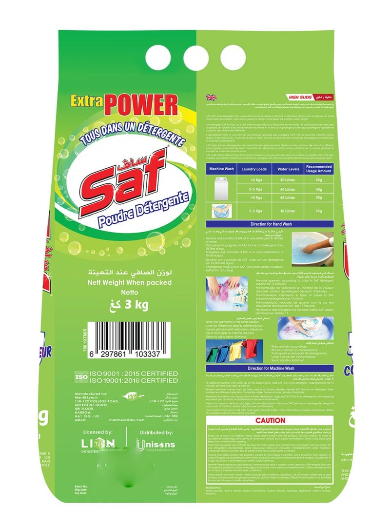 SAF SAF Detergent Powder 3kg (Pack of 2) – Powerful Cleaning for Brighter Clothes  - Image 2
