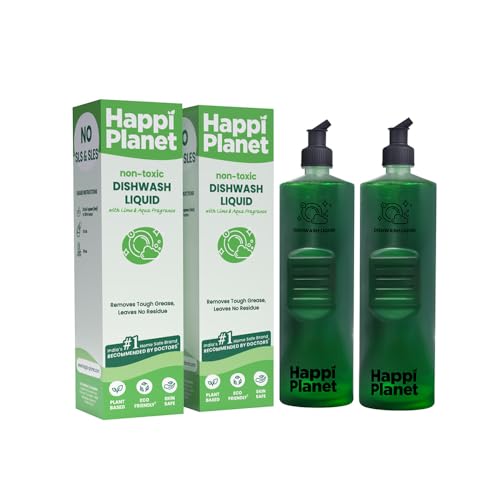 Happi Planet | Organic Dishwash Liquid Gel Refill | 2L | Enzyme Powered, Natural, Herbal, Eco-Friendly, Plant Based, Non-Toxic | Removes Tough Grease & Odour, No Toxic Residue, Baby & Pet Safe - Image 1