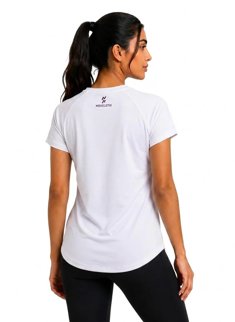 Moveletix Women's Training Short Sleeve T-Shirt White Soft