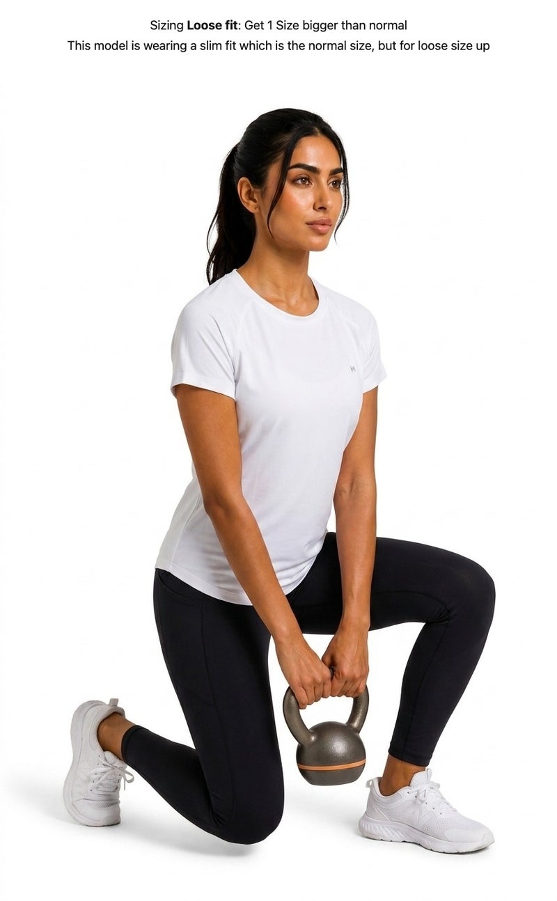 Moveletix Women's Training Short Sleeve T-Shirt White Soft - Image 3