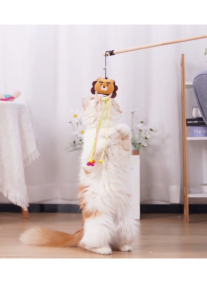Goolsky Cat Toy Plush Wand Teaser – Bell Indian Style Feather Tassel Cat Stick, Self-Entertaining Fun Pet Supply - Image 1