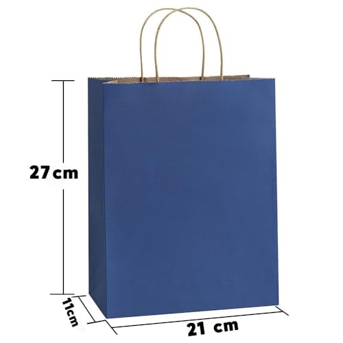 Festiko® 12 Pcs Multicolor Matte Paper Goodie Bags (27 X 21 X 11 CM) - Party Favor Color Paper Bags, Goodie Candy Gift Paper Bags for Birthday/Wedding/Engagement/Party/Festivals - Image 2