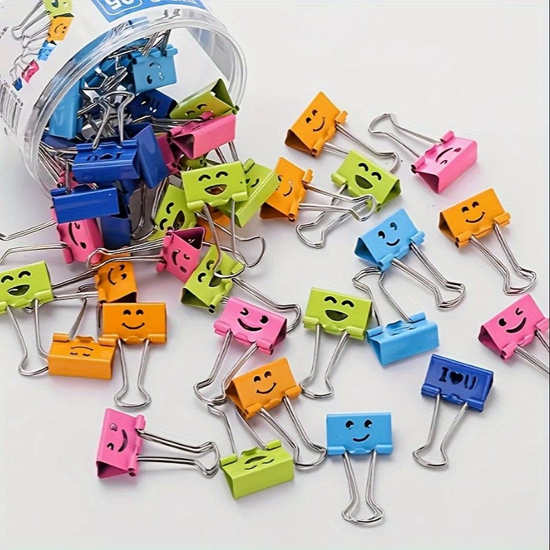 25 Pieces Multi Color Stainless Steel Binder Clips With Cartoon Face For Office Scrapbooking Bulletin Boards Journals Crafts Document organizing - Image 5