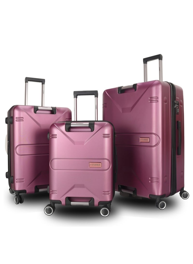 ستارجولد طقم حقائب سفر بعجلات من 3 قطع TPC عجلات جانبية صلبة مع قفل TSA - Image 1