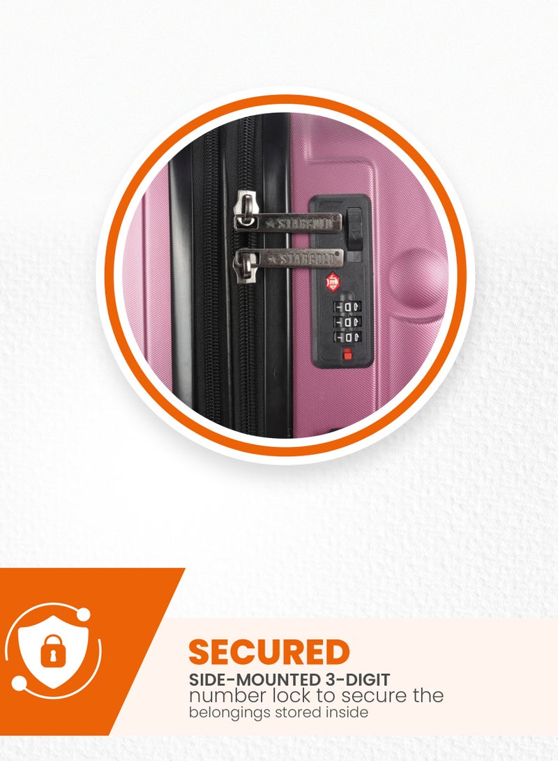 ستارجولد طقم حقائب سفر بعجلات من 3 قطع TPC عجلات جانبية صلبة مع قفل TSA - Image 4