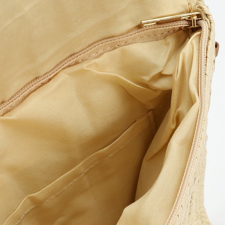 Mr.joe Mr Joe Bohemian Straw and Beaded Clutch Bag with Wristlet Strap Beige -4156 - Image 4