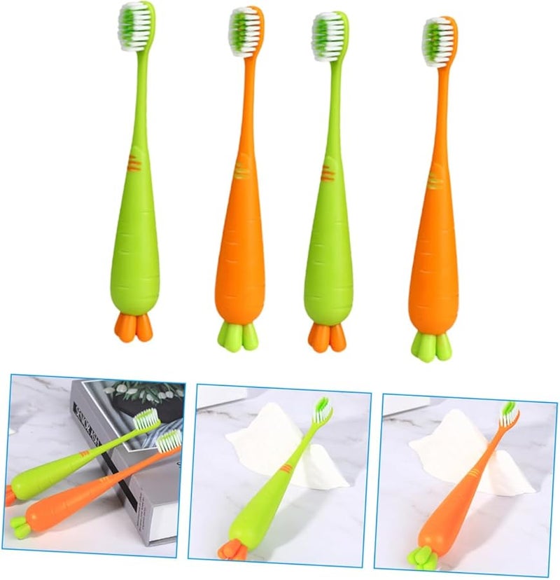 4 قطع فراشي أسنان كرتونية للأطفال بشعيرات فائقة النعومة وتصميم مريح للتنظيف اللطيف - Image 5