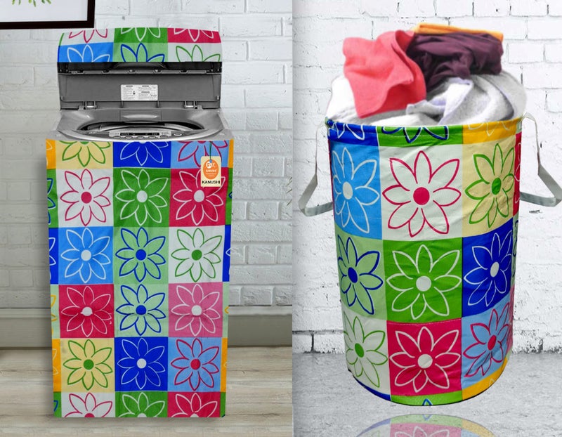 KANUSHI Industries® Designer Laundry Bag+ 1 Pc Waterproof & Dustproof Top Load Fully Automatic Washing Machine Cover(Suitable for 6 Kg, 6.5 kg, 7 kg, 7.5 kg)(LB+WASHING-FULLY-NW-NEW-06) - Image 1