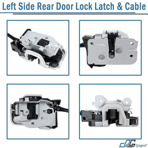 Qagea Rear Door Lock Latch & Cable - Left Driver Side - Replacement for 1999-2007 Ford F250 F350 F450 F550 Super Duty, Upper and Lower Locking Latches Assembly Replaces# 6C3Z-28264A01-A 6C3Z28264A01A - Image 3