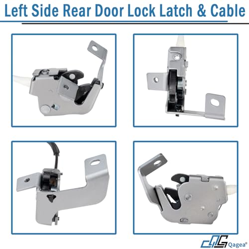 Qagea Rear Door Lock Latch & Cable - Left Driver Side - Replacement for 1999-2007 Ford F250 F350 F450 F550 Super Duty, Upper and Lower Locking Latches Assembly Replaces# 6C3Z-28264A01-A 6C3Z28264A01A - Image 4