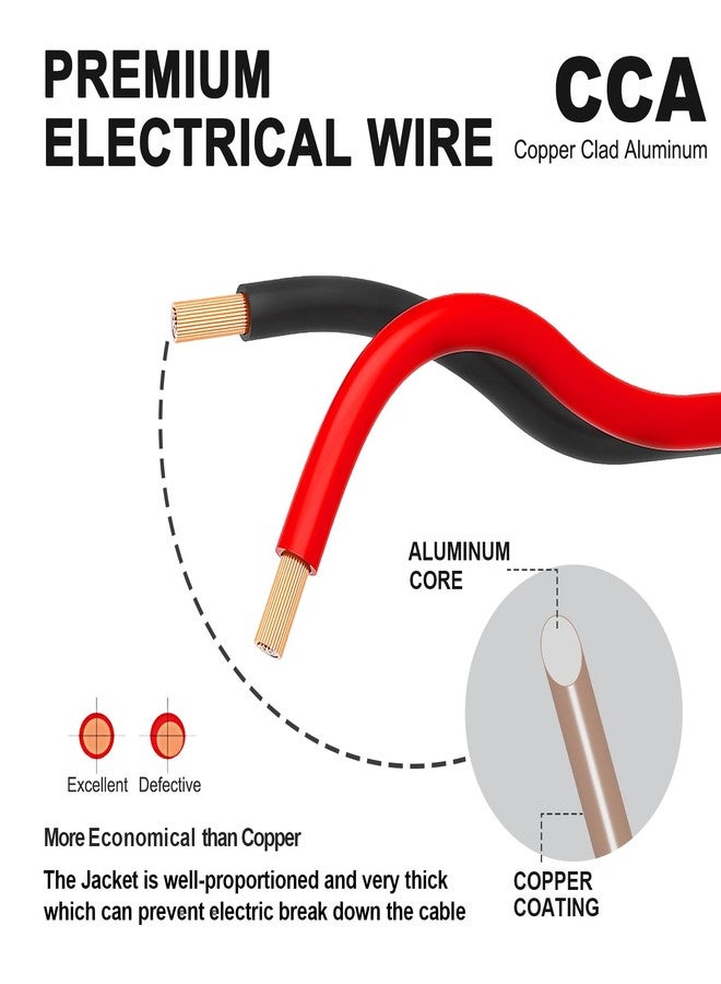 TYUMEN 100FT 14/2 Gauge Red Black Cable Hookup Electrical Wire LED Strips Extension Wire 12V/24V DC Cable, 14AWG Flexible Wire Extension Cord for LED Ribbon Lamp Tape Lighting - Image 4