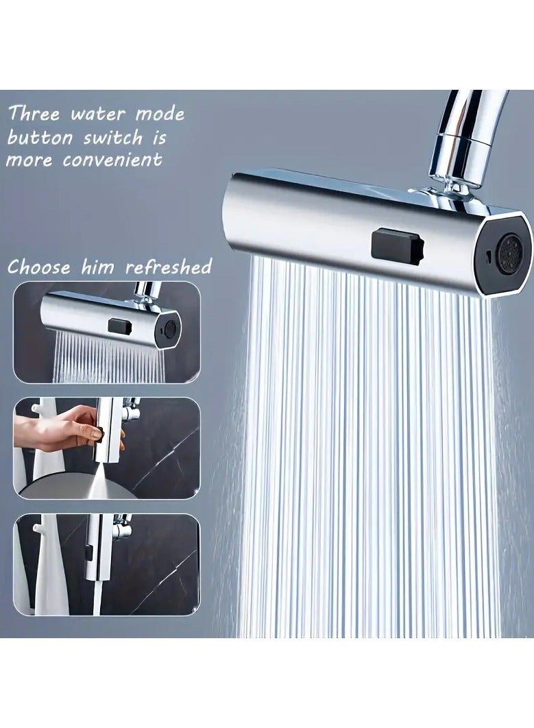 جلوسكي 1pc متعدد الوظائف صنبور الهواء محول، عالمية ثلاثة وضع المياه بالوعة المطبخ وحوض الحمام صنبور استبدال الملحقات، فوهة توفير المياه المنزلية الأساسية - Image 2