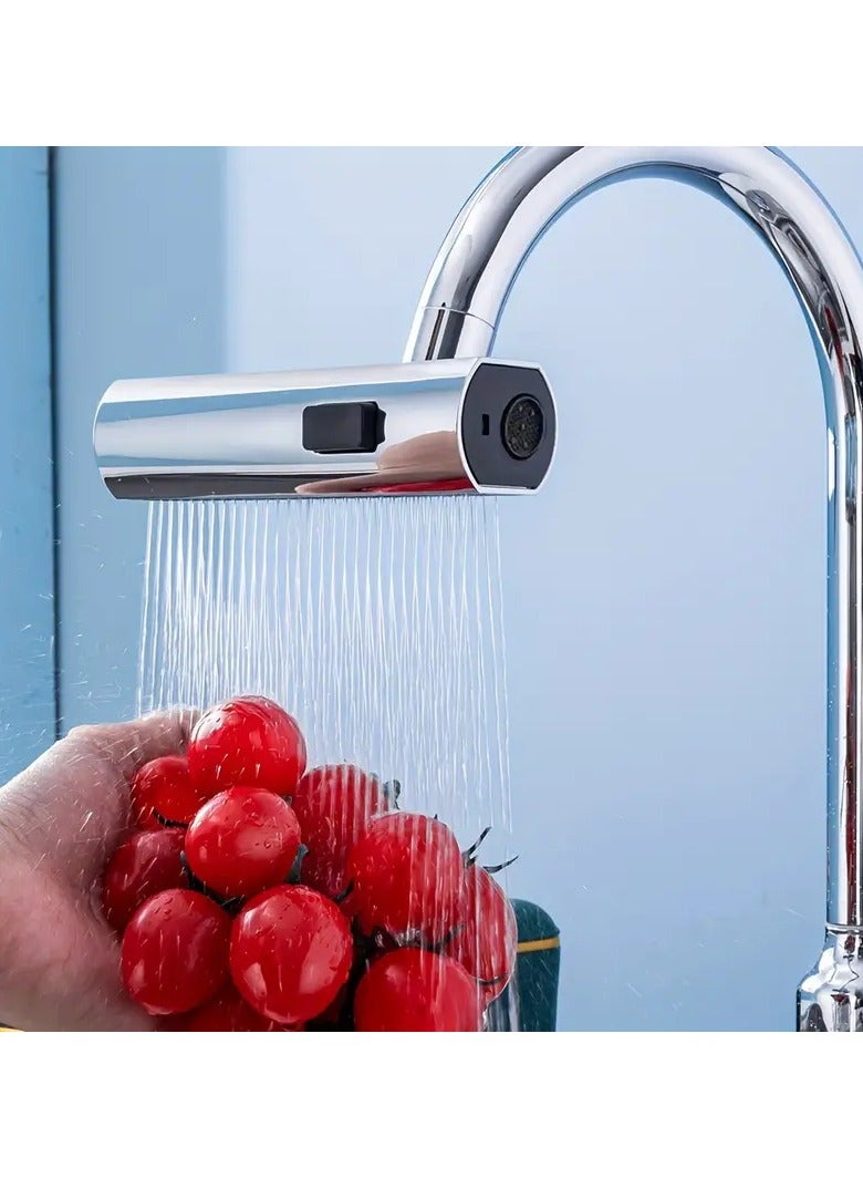 جلوسكي 1pc متعدد الوظائف صنبور الهواء محول، عالمية ثلاثة وضع المياه بالوعة المطبخ وحوض الحمام صنبور استبدال الملحقات، فوهة توفير المياه المنزلية الأساسية - Image 4