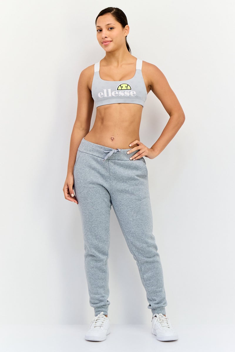 Ellesse x Smiley Women Brand Logo Sports Bra, Light Grey - Image 2