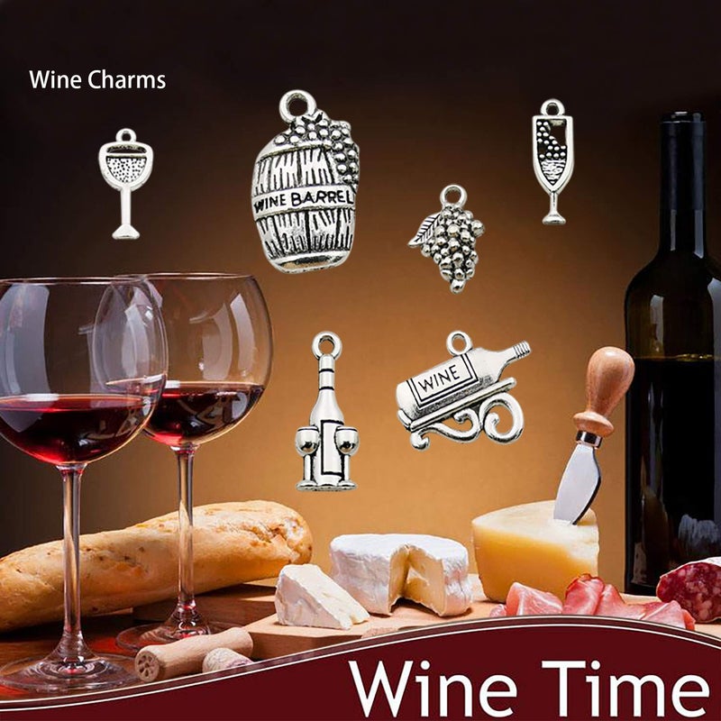 Wocraft 50 Sets Craft Supplies Wine Glass Charms Markers Wine Tasting Party Decoration Supplies Gift With 25Mm Strong Stainless Steel Wine Glass Charm Rings (M307+10575) - Image 5