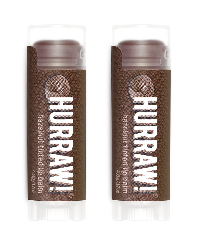 Hurraw! Hazelnut Tinted Lip Balm, 2 Pack: (Sheer Brown Tint) Organic, Certified Vegan, Cruelty and Gluten Free. Non-GMO, 100% Natural Ingredients. Bee, Shea, Soy and Palm Free. Made in USA - Image 1