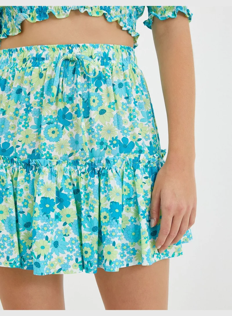 KOTON Mini Skort Tiered Drawstring