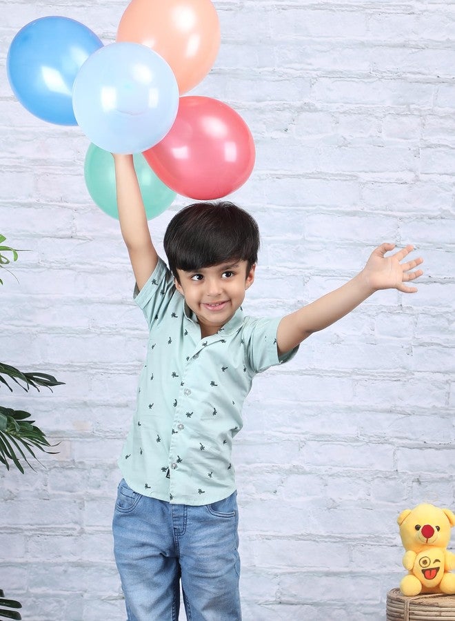 POLKA TOTS Half Sleeve Shirt for Boys, Comfortable Cotton Stylish Shirt for Casual wear, Stylish Soft Fabric Garment for Toddler Boys, Patterned Designed for Children(GREEN-3-4Y) - Image 5