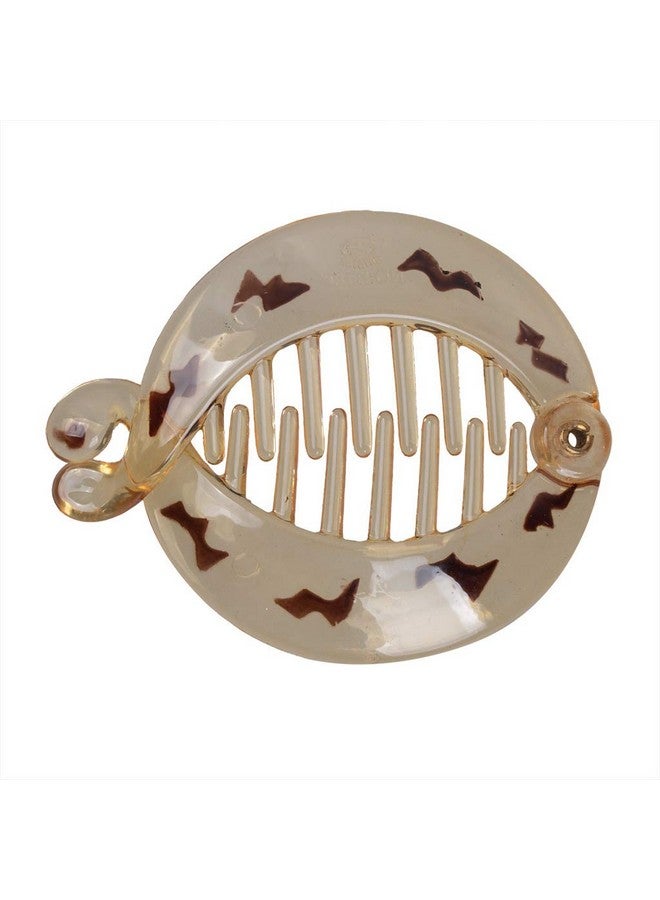 Fodattm 4 Pcs French Small Banana Hair Clip Hair Comb Round Ponytail Holder Hair Claw Fashion Interlocking Banana Combs Flat Shark Hair Clincher (D#) - Image 5