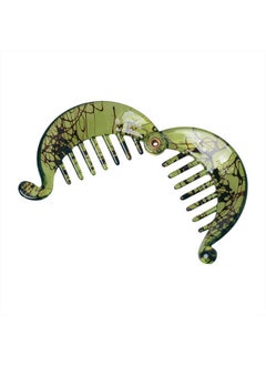 Fodattm 4 Pcs French Small Banana Hair Clip Hair Comb Round Ponytail Holder Hair Claw Fashion Interlocking Banana Combs Flat Shark Hair Clincher (D#)  - Image 4