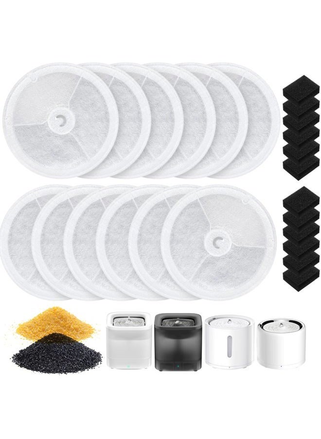 Caehomly 12 PCS Upgraded Filter Unit 3.0 Fit for Pet Cat Water Fountain E versweet 2S/3/3 Pro, E versweet Solo 2/Solo SE, 12 PCS Replacement Filter and 12 PCS Foam Pump Filt-er - Image 1