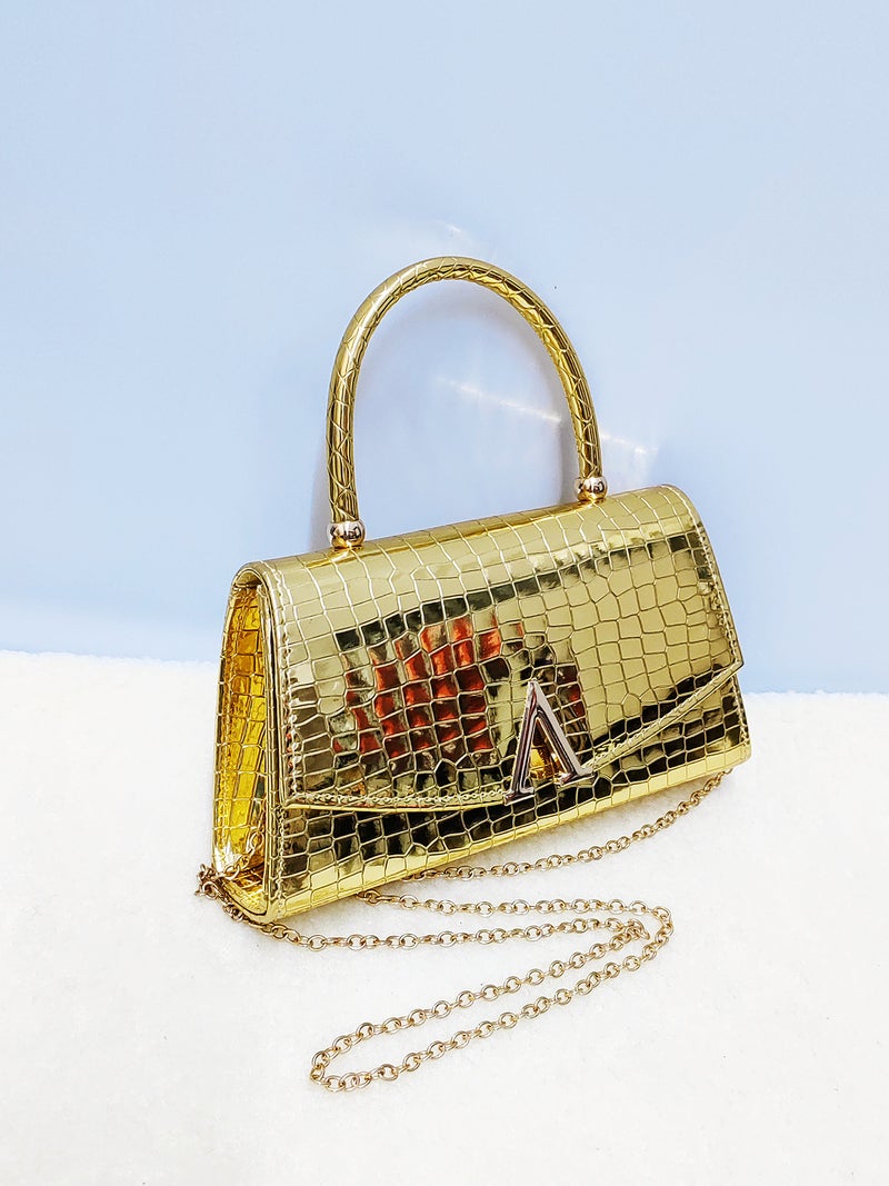 New Style Simple Fashion Crocodile Pattern Leather Handbag Casual High Shoulder Evening Bag Crossbody Bag - Image 4