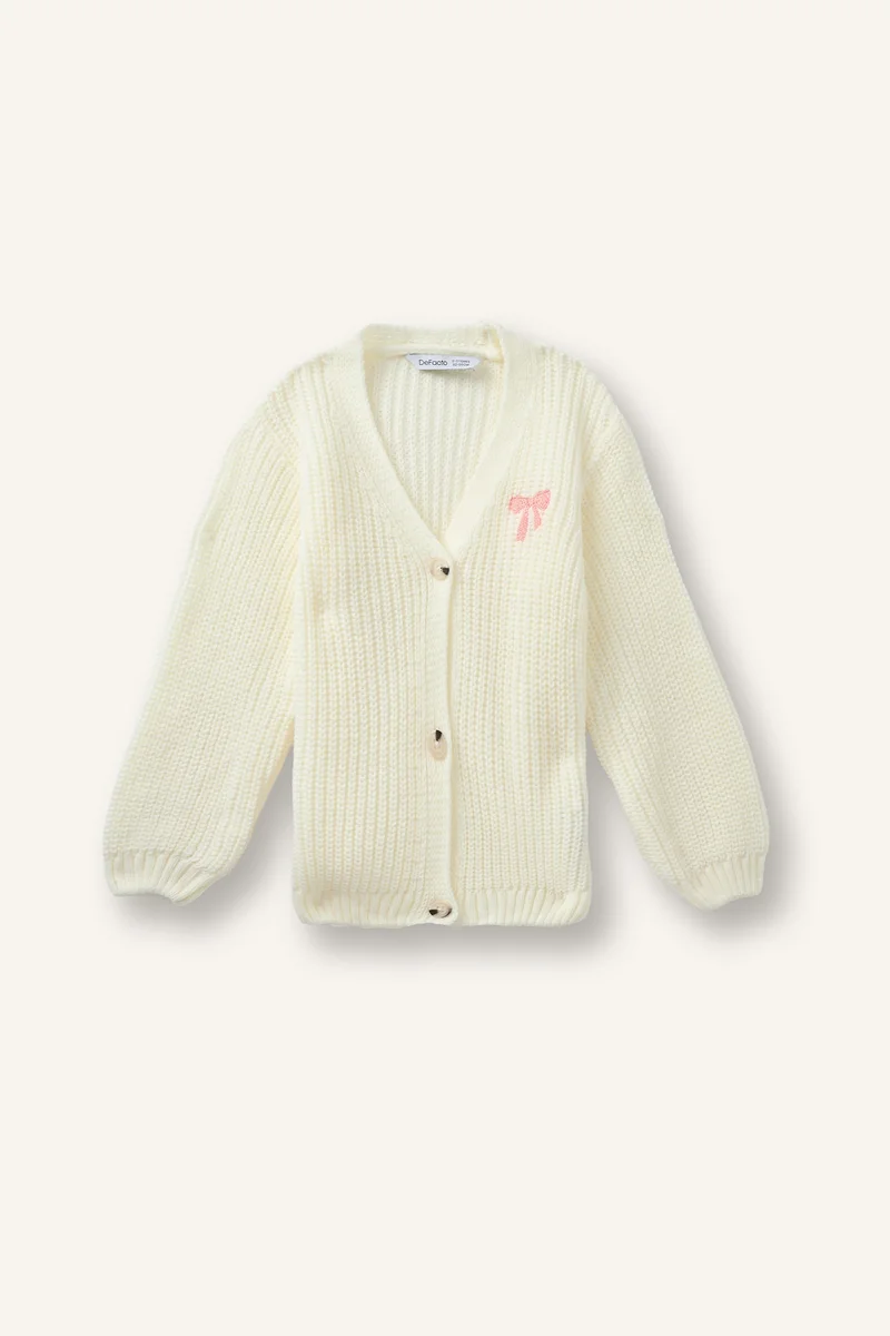 ديفاكتو Regular Fit V-Neck Cardigan 3D