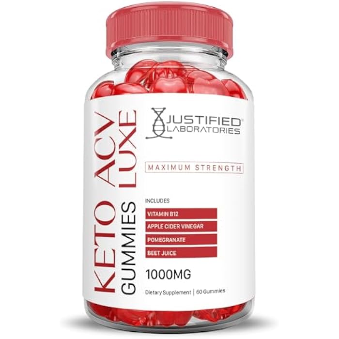 Justified Laboratories Luxe Keto ACV Gummies Advanced Formula 1000MG Luxe Keto Gummies Apple Cider Vinegar Formulated with Pomegranate Beet Juice Powder B12 Vegan Non GMO 60 Gummys - Image 5