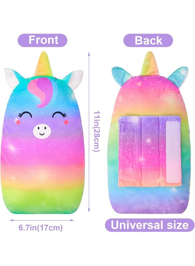 FIODAY Car Seat Belt Covers for Kids Unicorn Seat Belt Pillow Soft Seat Belt Cushion Adjust Seat Strap Pillow Head Neck Support for Children Boys Girls Travel, Rainbow - Image 5