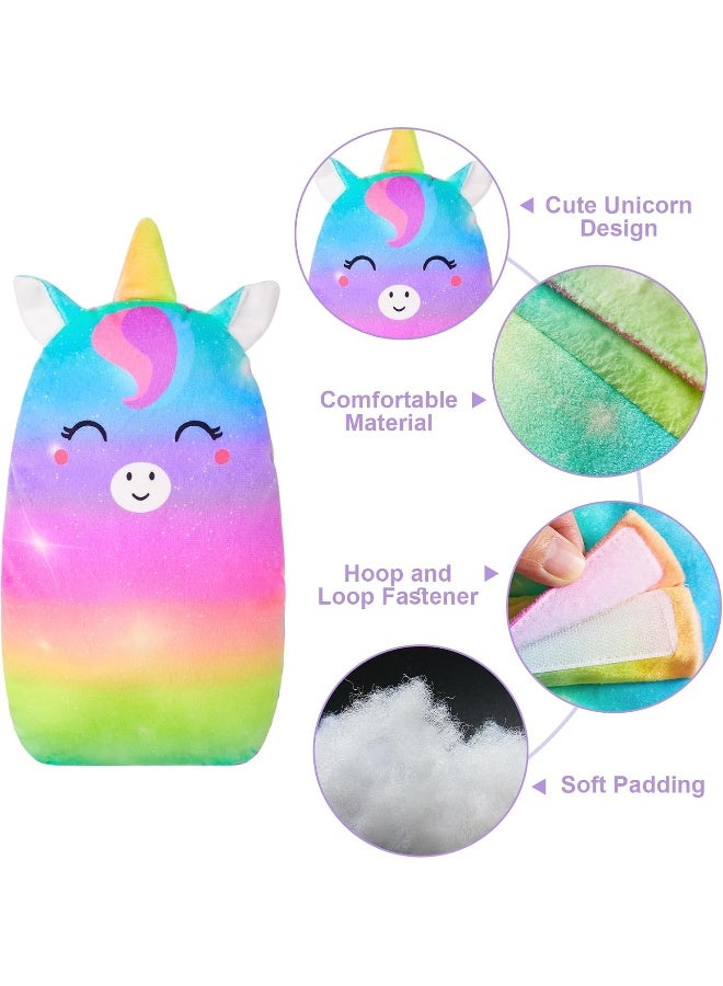 FIODAY Car Seat Belt Covers for Kids Unicorn Seat Belt Pillow Soft Seat Belt Cushion Adjust Seat Strap Pillow Head Neck Support for Children Boys Girls Travel, Rainbow - Image 3