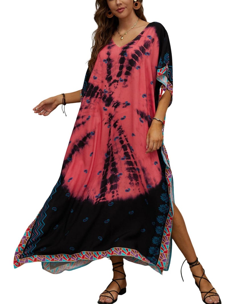 IMAGEKOPE Kaftan Dresses for Women Plus Size Bathing Suit Cover up Caftan Maxi Beach Dresses - Image 1