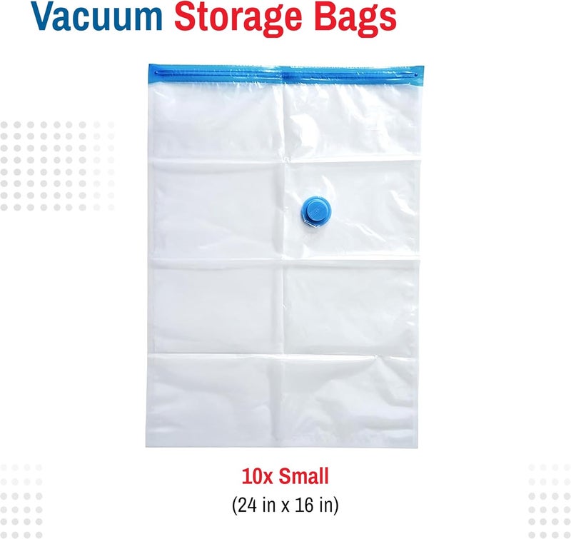 Spacesaver 10 Pack Small Vacuum Storage Bags for Comforters, Blankets & Clothes – Vacuum Sealed Compression Bags with Hand Pump – Space Saver Storage Bags for Bedding, Moving, Travel & Organization - Image 3