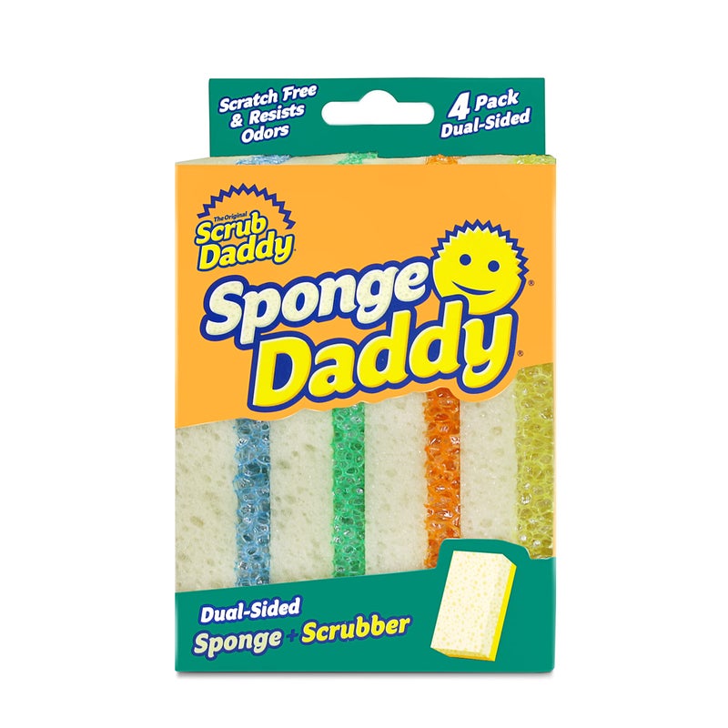 Scrub Daddy Sponge Daddy - Scratch-Free Multipurpose Kitchen & Dish Sponge - BPA Free & Made with Polymer Foam - Stain & Odor Resistant (4 Count) - Image 1