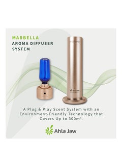 Essancy Portable And Compact Therapeutic Essential Oil System Multiple And Adjustable Fragrance Concentration Levels Marbella Stylish Scent Diffuser - Gold  - Image 2