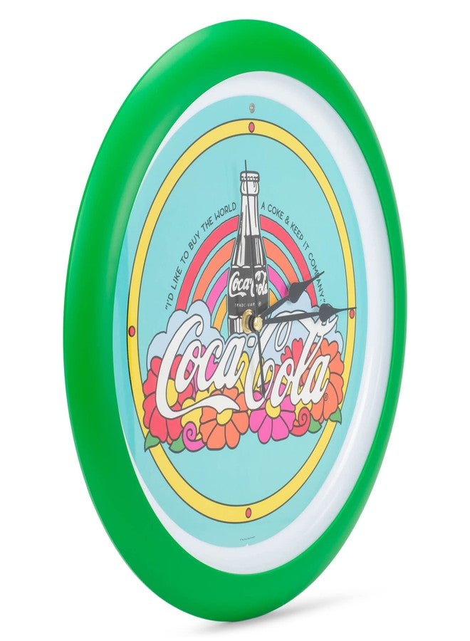 Mark Feldstein & Associates Coca Cola Hilltop Teach The World to Sing Retro Green 13 inch Sound Wall Clock - Image 2
