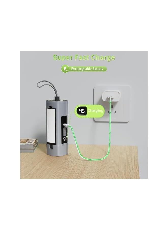 إيروريكس فانوس تخييم، مصابيح تخييم قابلة للطي وقابلة لإعادة الشحن، مصابيح خيمة 7 أوضاع IP54 1500 لومن، فوانيس محمولة لانقطاع التيار الكهربائي، والطوارئ، والمشي لمسافات طويلة في الهواء الطلق، باللون الرمادي - Image 5