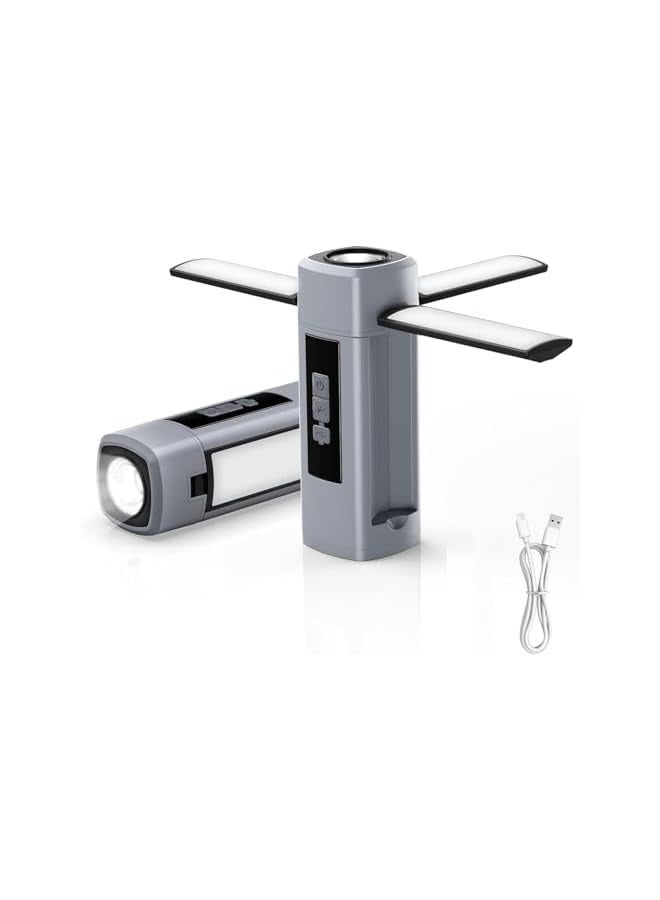 إيروريكس فانوس تخييم، مصابيح تخييم قابلة للطي وقابلة لإعادة الشحن، مصابيح خيمة 7 أوضاع IP54 1500 لومن، فوانيس محمولة لانقطاع التيار الكهربائي، والطوارئ، والمشي لمسافات طويلة في الهواء الطلق، باللون الرمادي - Image 1