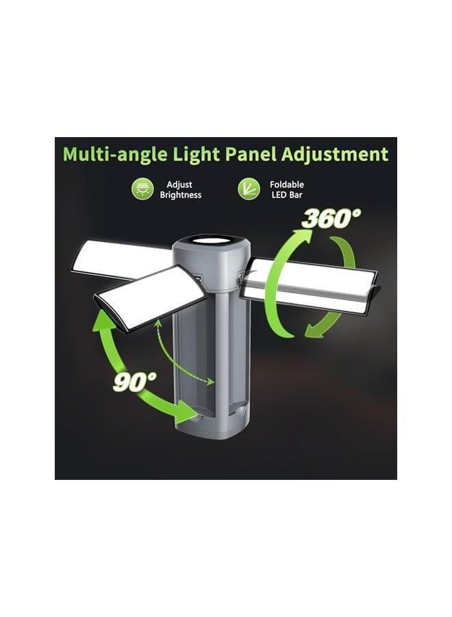 إيروريكس فانوس تخييم، مصابيح تخييم قابلة للطي وقابلة لإعادة الشحن، مصابيح خيمة 7 أوضاع IP54 1500 لومن، فوانيس محمولة لانقطاع التيار الكهربائي، والطوارئ، والمشي لمسافات طويلة في الهواء الطلق، باللون الرمادي - Image 4