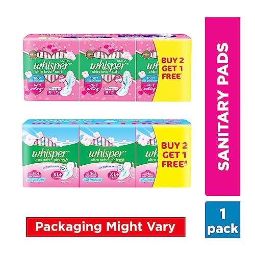 Whisper Ultra Skinlove Sanitary Pads for Women | 45 Thin XL+ Pads | Cottony Soft Top Sheet | Irritation Free | 31.7 cm Long | With Disposable Wrap - Image 3
