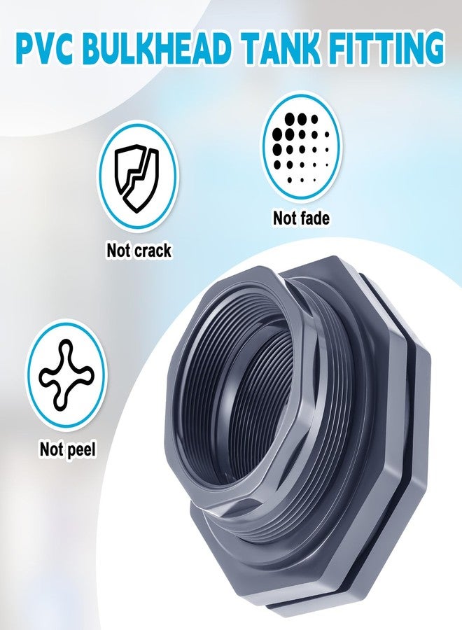 Maasechs 3 Inch PVC Bulkhead Fitting Water Tank Connector Plumbing Bulkhead Pipe Fitting 3" NPT for Rain Barrels, Aquariums, Tubs, Pools - Image 3