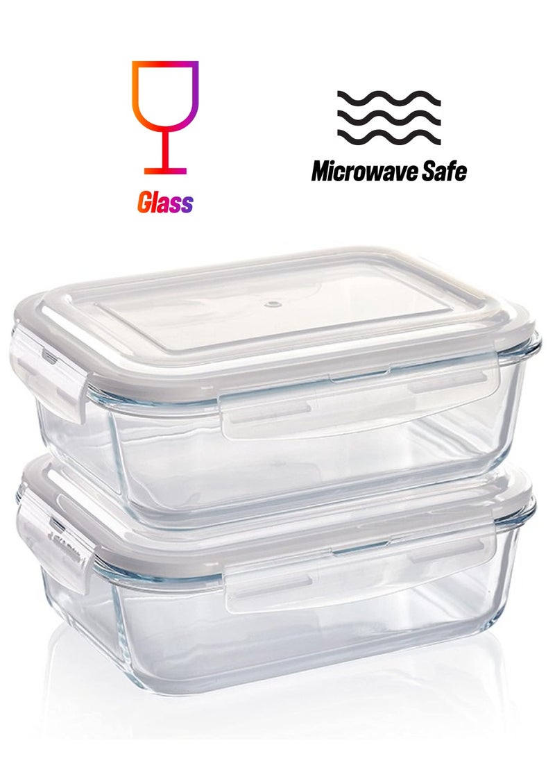 YOLO - Yolo Airtight Glass Food Container Set of 2 Pieces with Size 1040ml each - Image 1