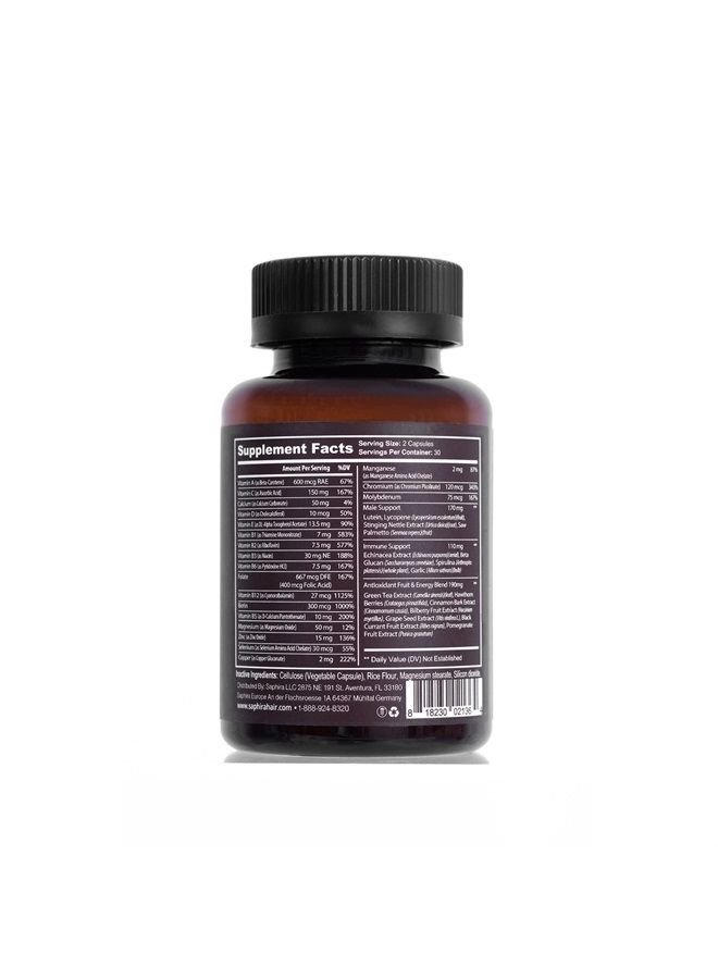 Saphira Hydrating Hair Support Supplement for Dry Damaged Hair with Copper and Calcium, 60 Capsules, 1 Month Supply - Image 2