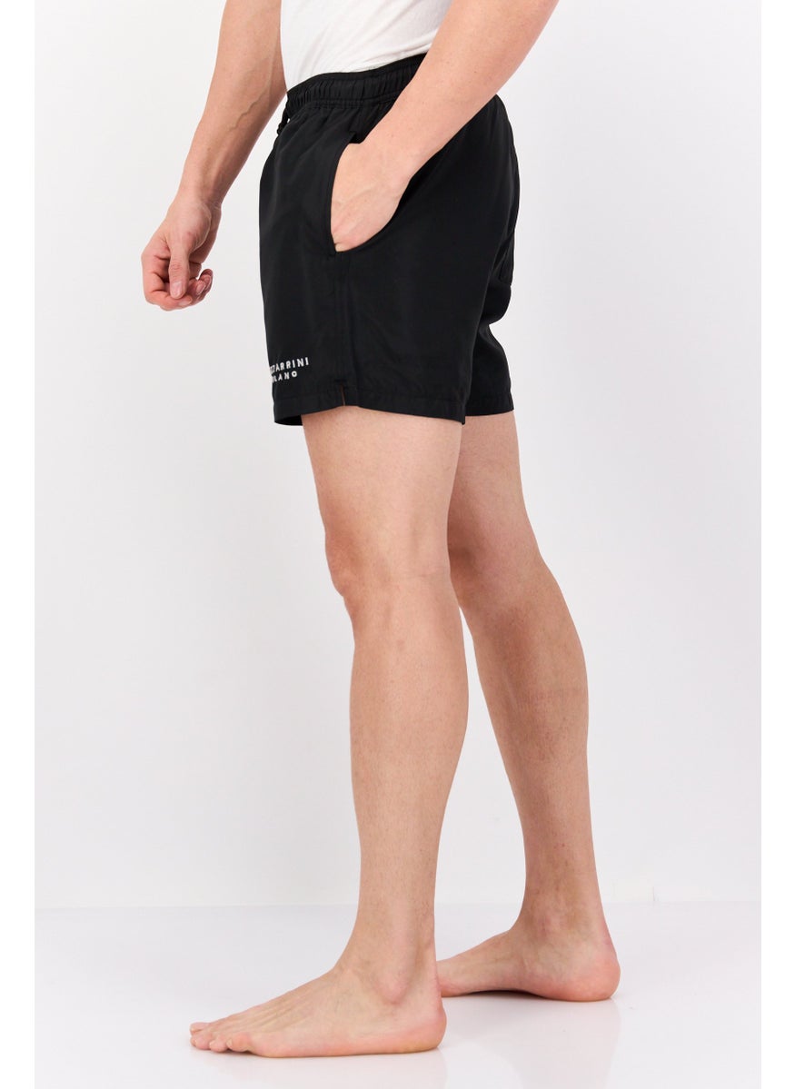 Gazzarrini Men Drawstring Embroidered Logo Board Short, Black  - Image 3