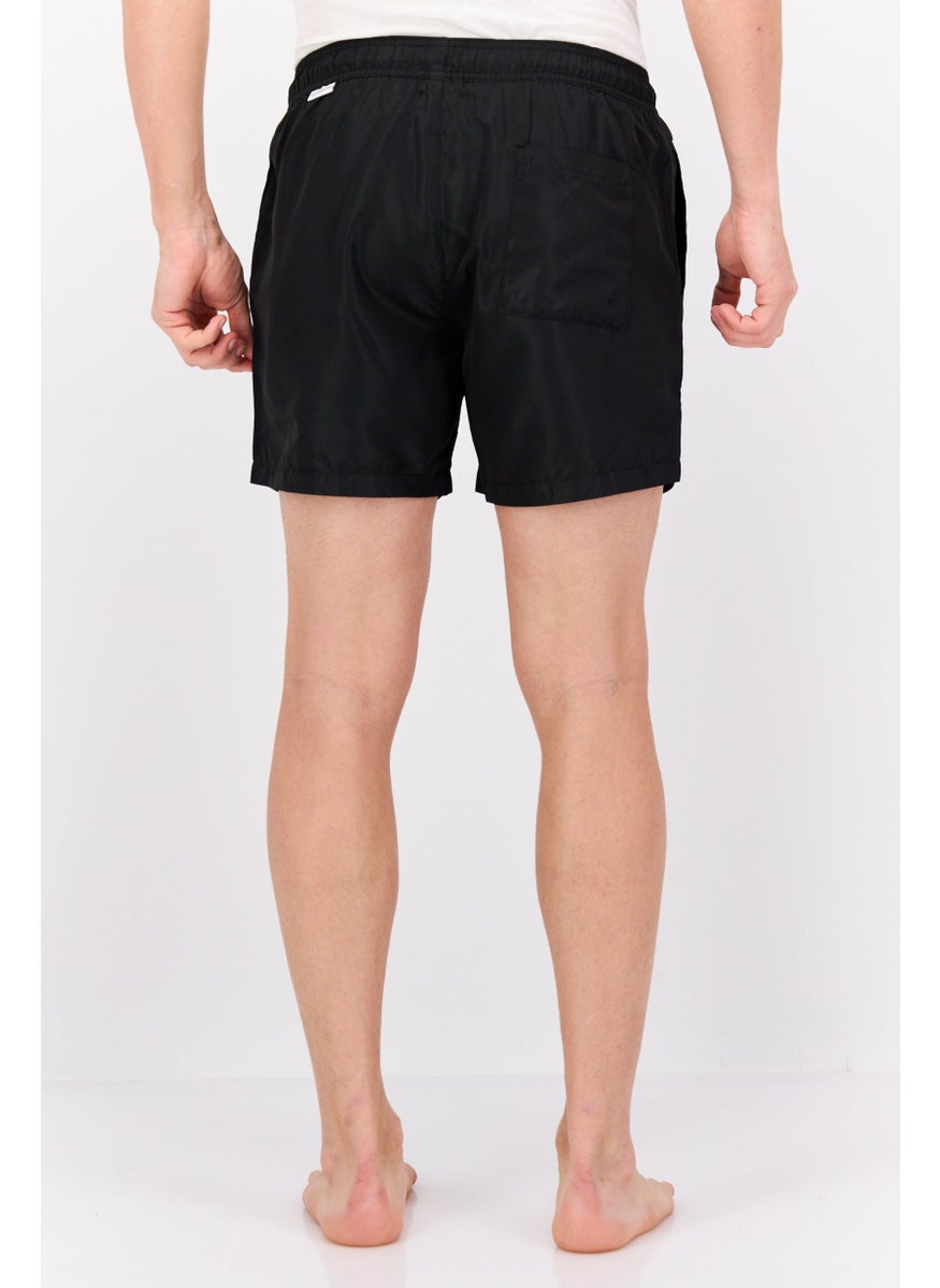 Gazzarrini Men Drawstring Embroidered Logo Board Short, Black  - Image 2
