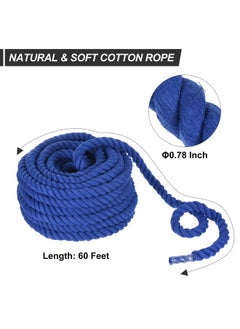 60 Feet Tug Of War Rope For Adults Teen Field Day Yard Games Party Carnival Family Game Twisted Cotton Rope For Outdoor Backyard Home Lawn Blue - pzsku/Z320AF0D40C51FB399B86Z/45/_/1710321332/44a5f916-b130-4828-ab0a-8e6e299bb3d0