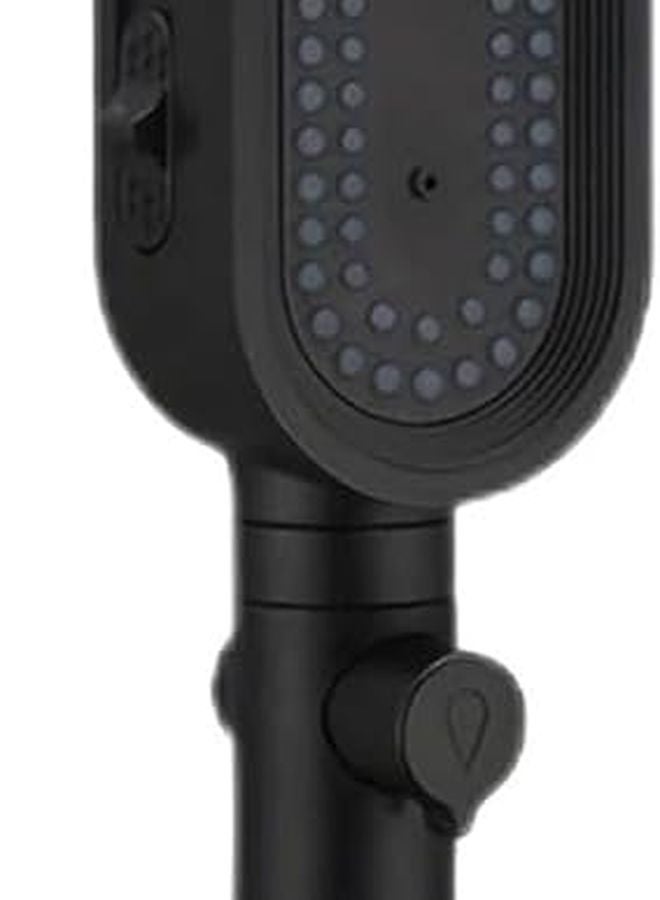 High Pressure Handheld Shower Head With Hard Water Filter On Off Switch Black - Image 2