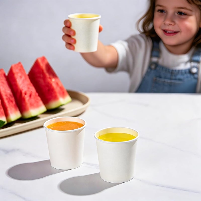 LITOPAK 500 Pack 4 oz Paper Cups, Disposable Coffee Cups, White Espresso Cups, Hot/Cold Beverage Drinking Cups for Party, Picnic, and Travel - Image 4