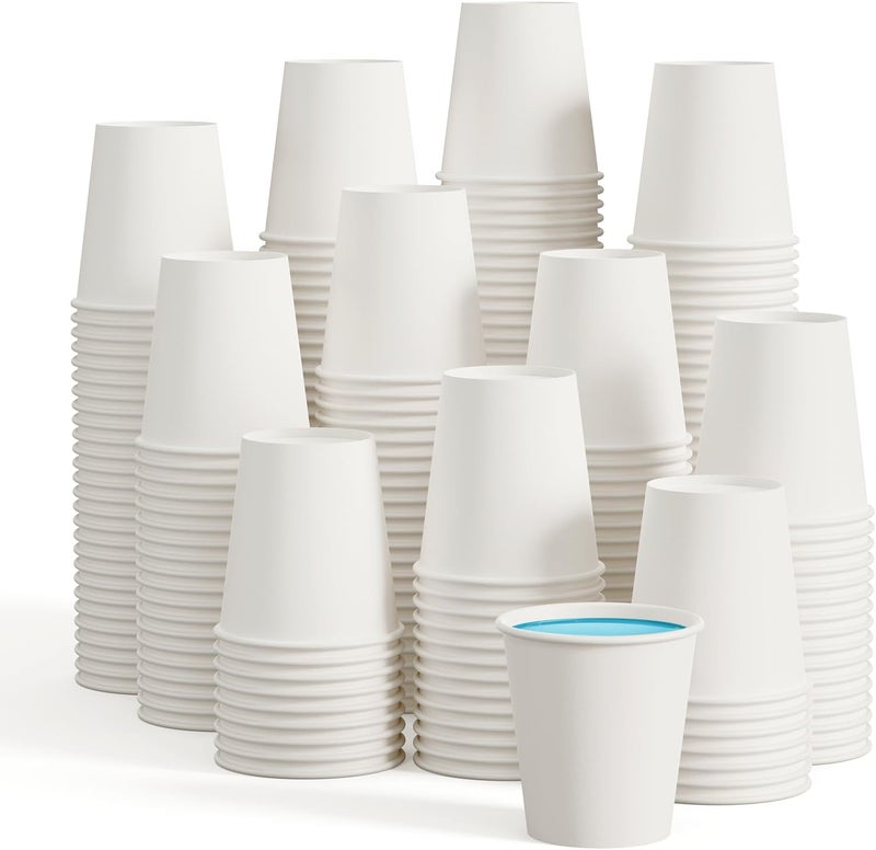 LITOPAK 500 Pack 4 oz Paper Cups, Disposable Coffee Cups, White Espresso Cups, Hot/Cold Beverage Drinking Cups for Party, Picnic, and Travel - Image 1